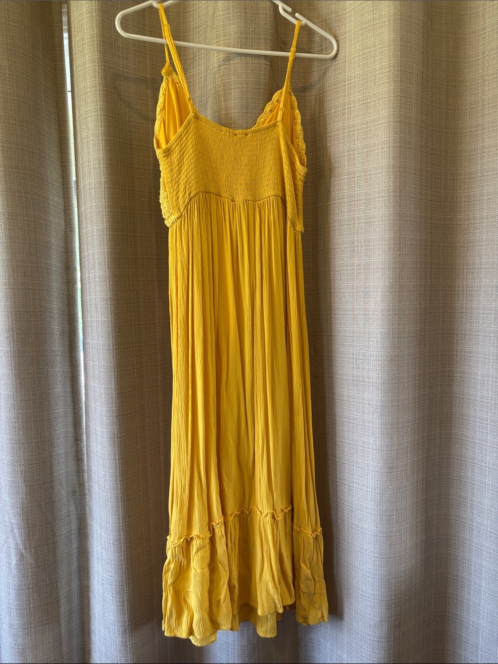 Yellow Crochet Bodice Maxi Dress size Large - Picture 3 of 4